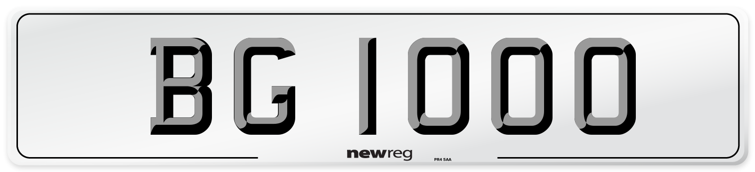 BG 1000 Number Plate from New Reg
